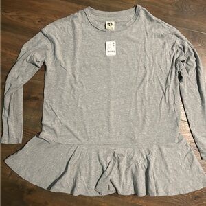 NWT- Free People We the Free Gray Long SleeveTop/ Dress
